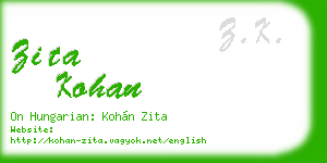 zita kohan business card